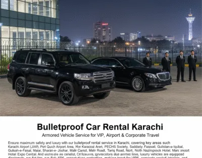 Bulletproof Car Rental in Karachi – VIP Armored Vehicles for DHA, Clifton, Airport & Corporate Use