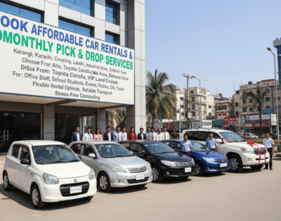 Korangi Car Rental & Monthly Pick & Drop Service – Alto, Cultus, Corolla, Civic, Land Cruiser | Korangi Karachi Industrial & VIP Areas