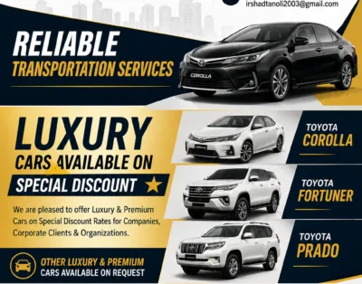 Toyota Corolla for Rent in Karachi Pakistan. TANOLI TRANSPORT SERVICES